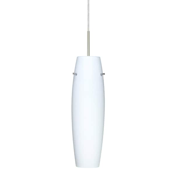 Besa Lighting Suzi Cord Pendant, Opal Matte, Satin Nickel Finish, 1x9W LED 1JT-489707-LED-SN - main